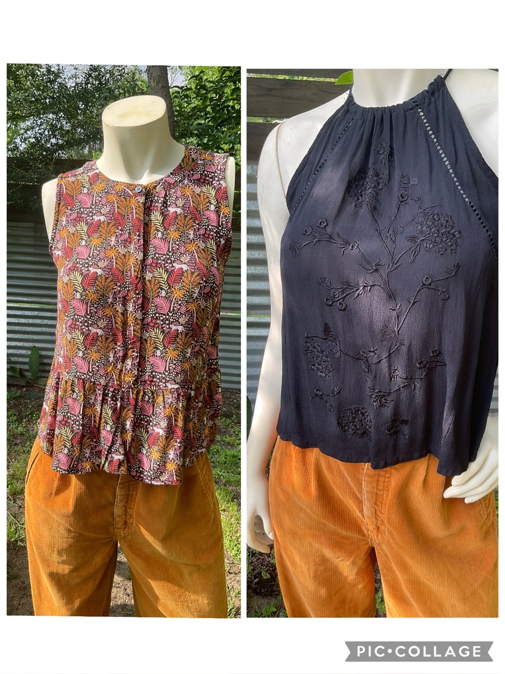 Two Cute Office Boho Casual Summer Spring Sleeveless Tops Small Loft L.A. Hearts